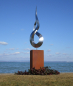 Preview: Big stainless steel garden artwork on rusty column